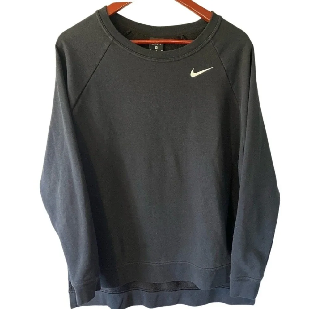 Nike Dri-Fit Side Slit Crewneck Black Women's‎ Sweatshirt